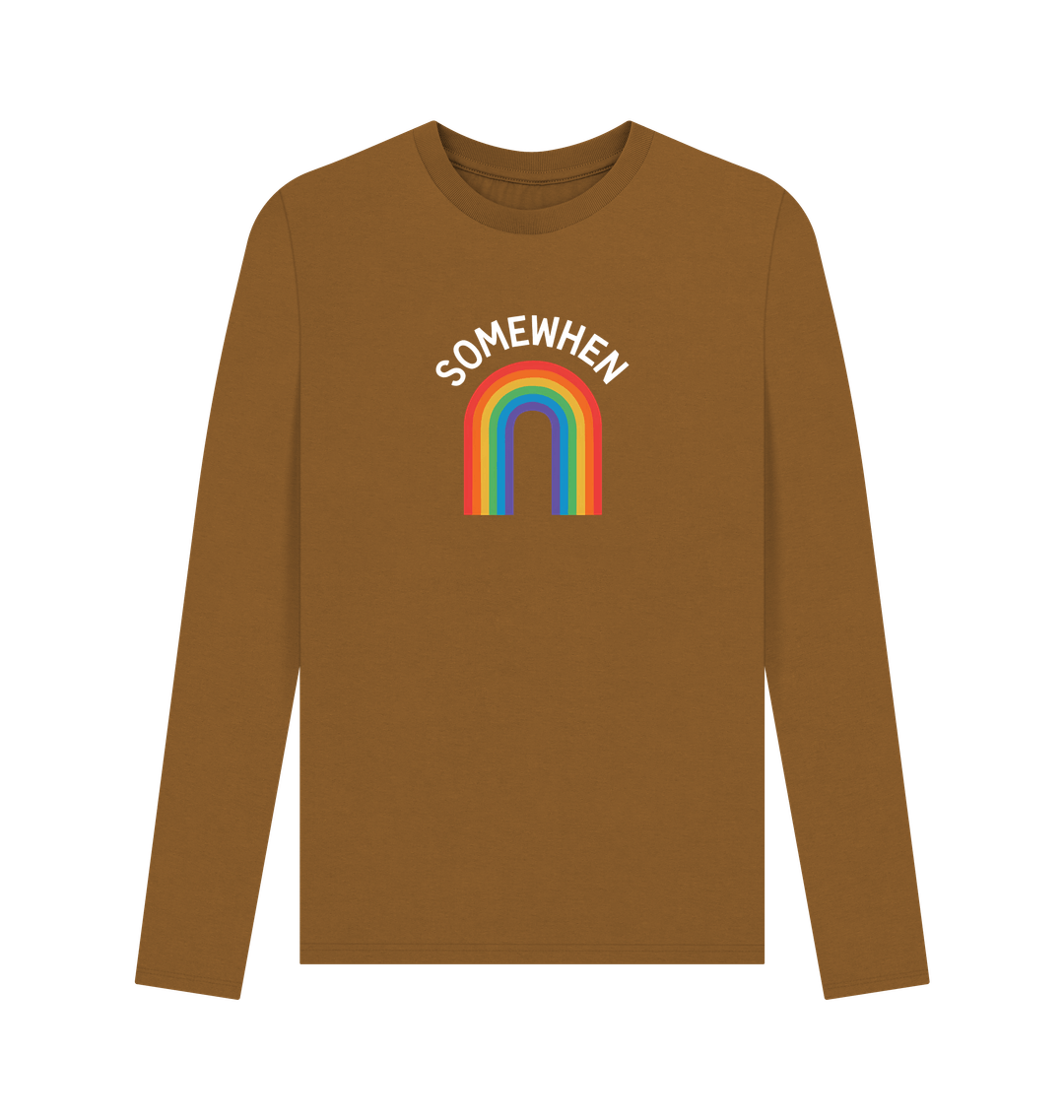 Brown Printed Long Sleeve T Shirt