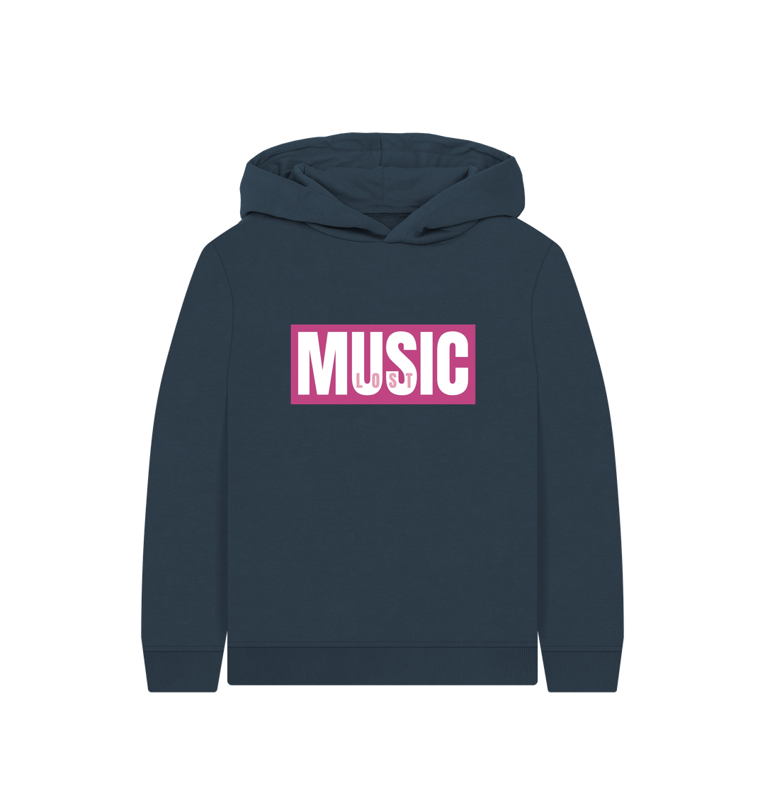 Navy Blue Printed Kids Hoodie