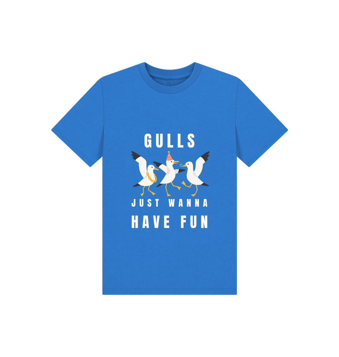 Bright Blue Printed Kids T-Shirt