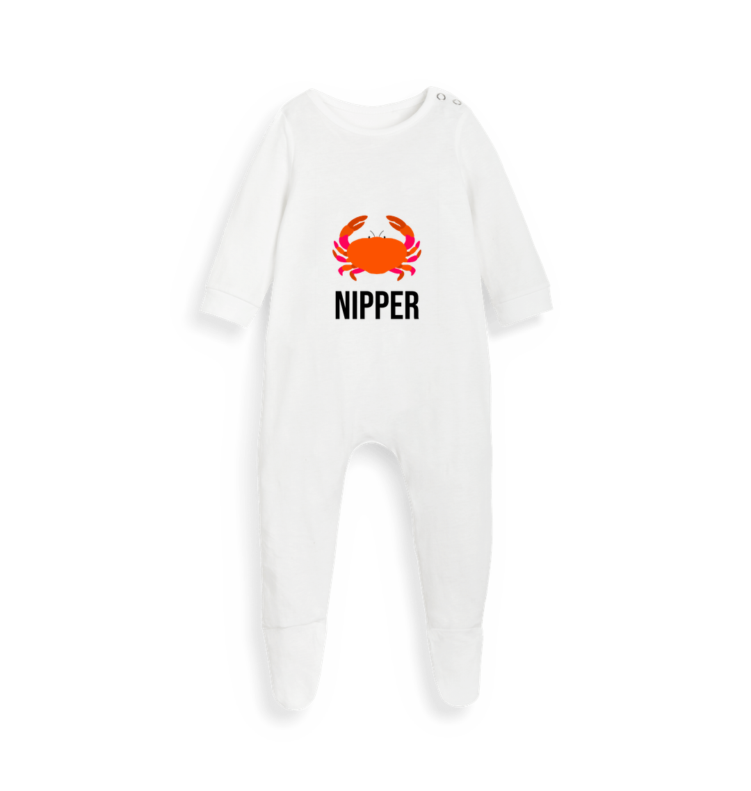 White Printed baby grow