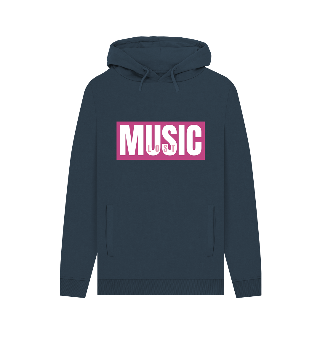 Navy Printed Hoody