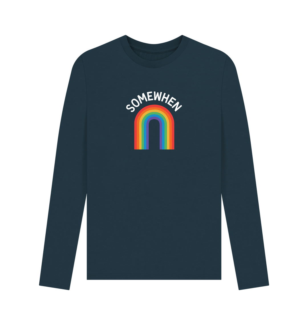 Denim Blue Printed Long Sleeve T Shirt