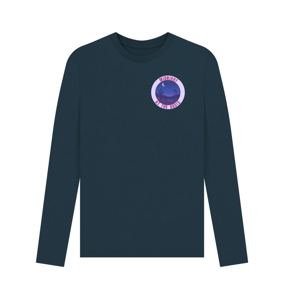 Denim Blue Printed Long Sleeve T Shirt