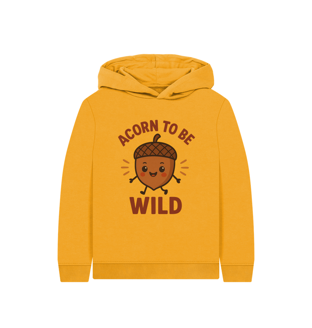 Mustard Printed Kids Hoodie Front