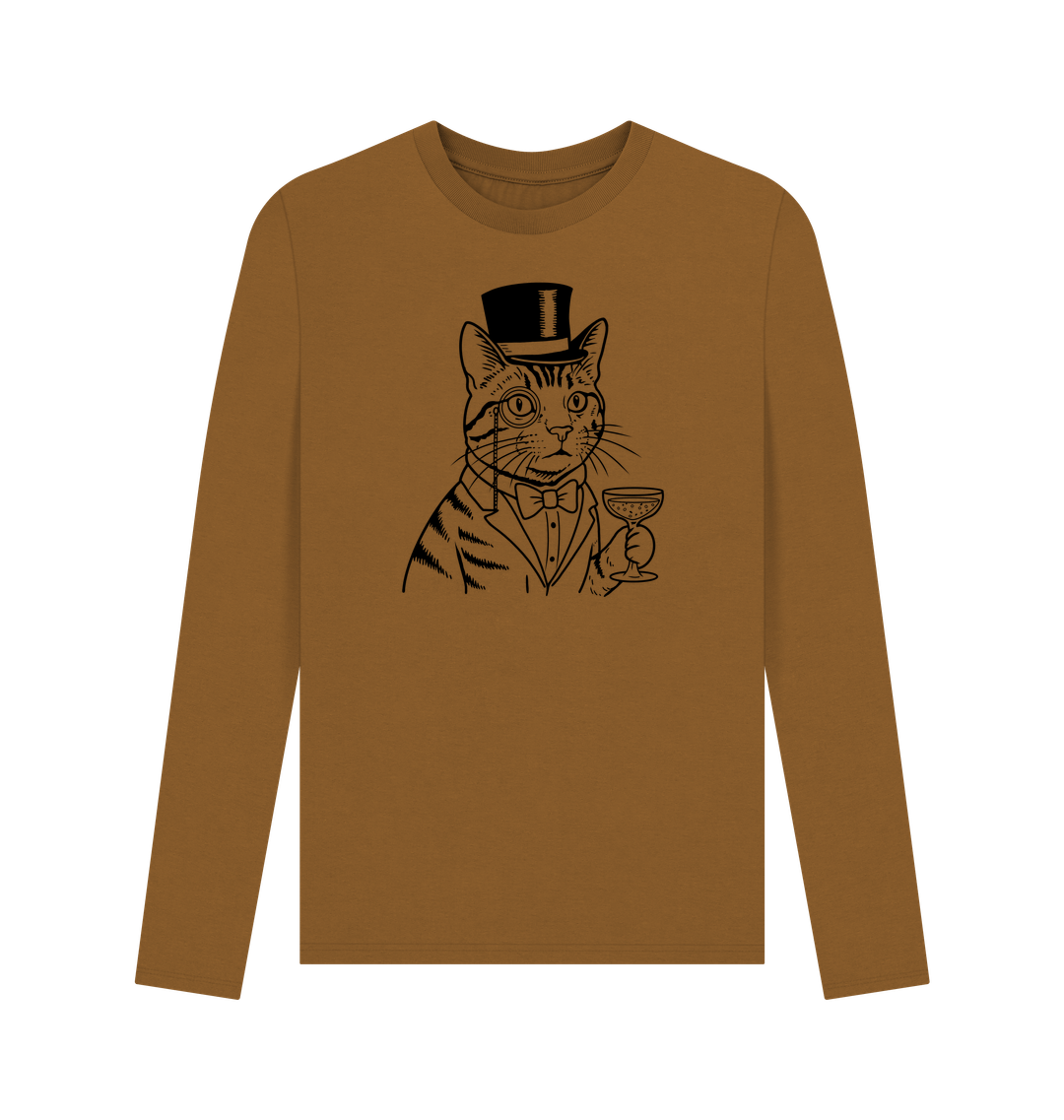 Brown Printed Long Sleeve T Shirt