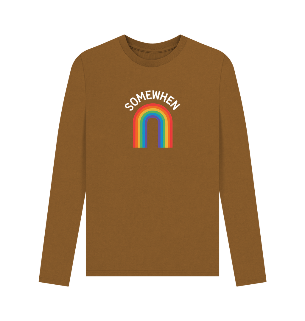 Brown Printed Long Sleeve T Shirt
