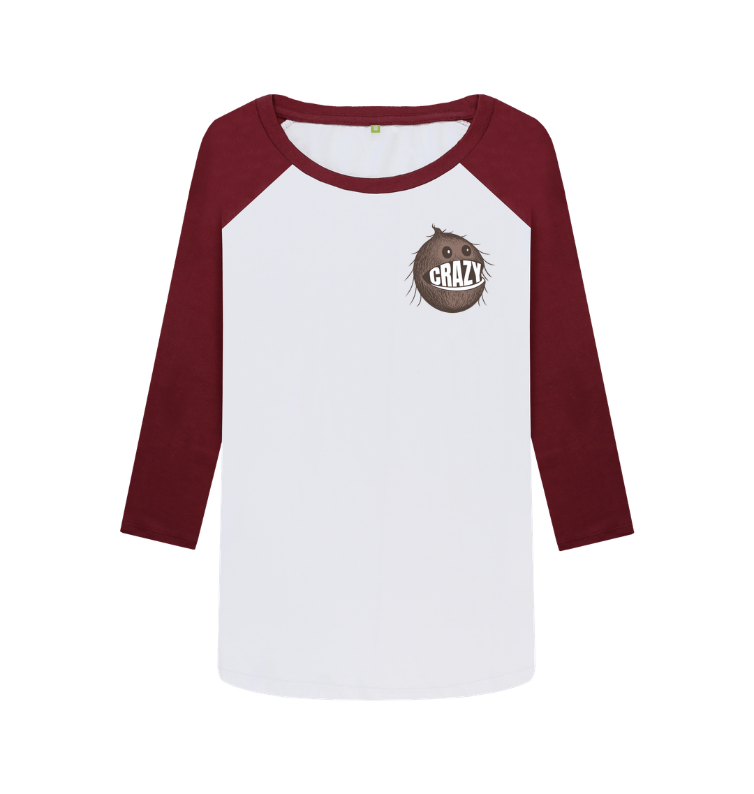 Red Wine-White Printed Baseball T-shirt