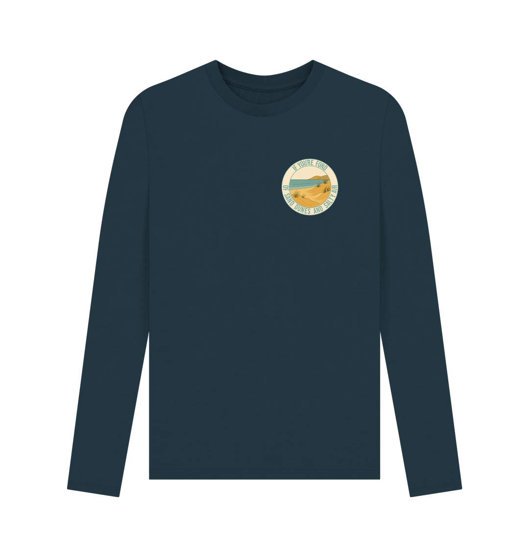 Denim Blue Printed Long Sleeve T Shirt