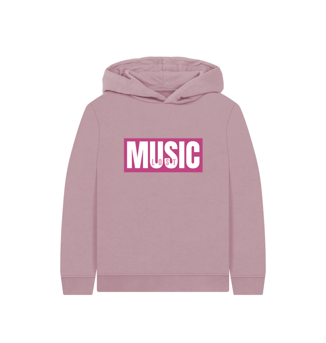 Mauve Printed Kids Hoodie