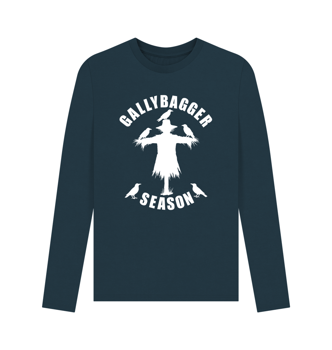 Denim Blue Printed Long Sleeve T Shirt Front