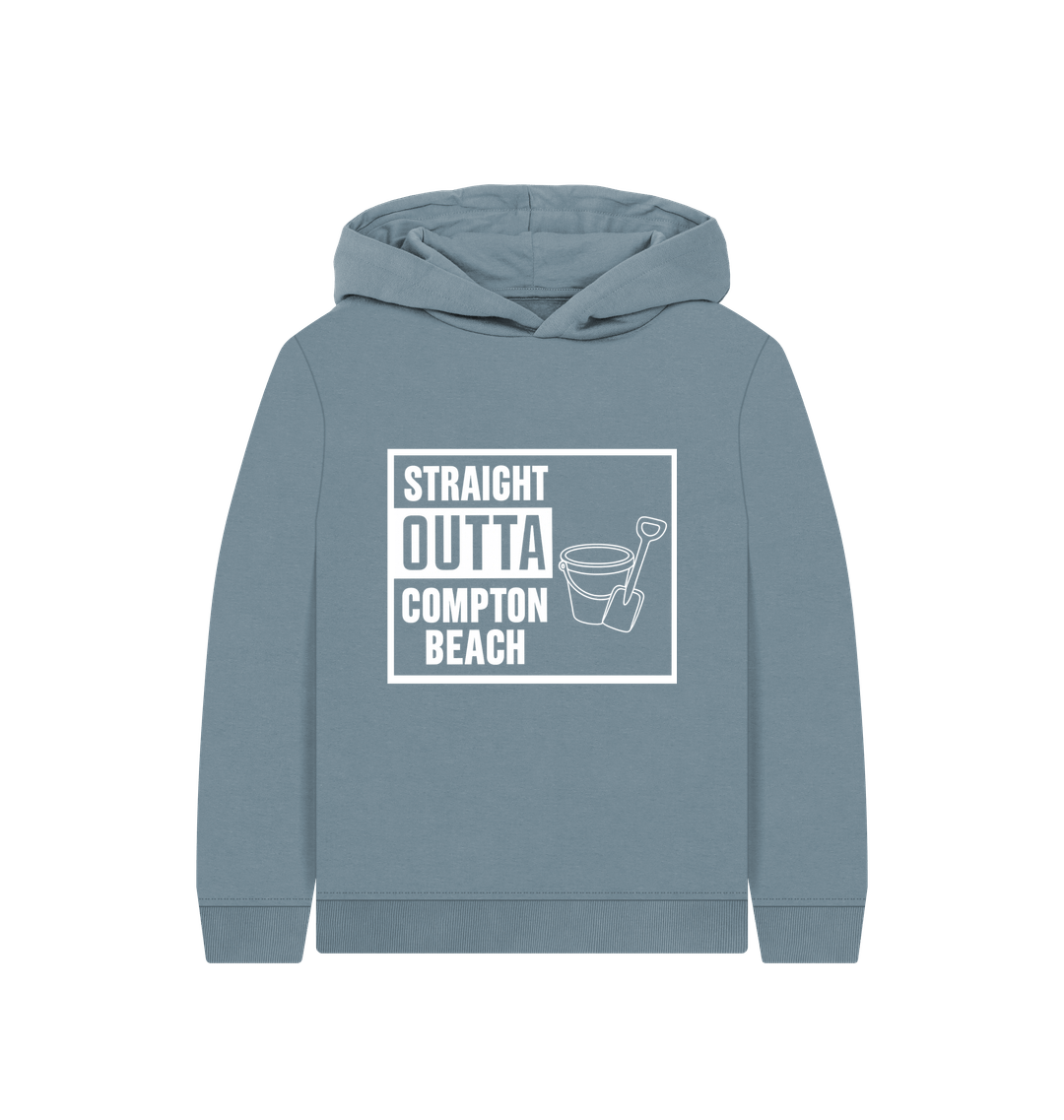 Stone Blue Printed Kids Hoodie
