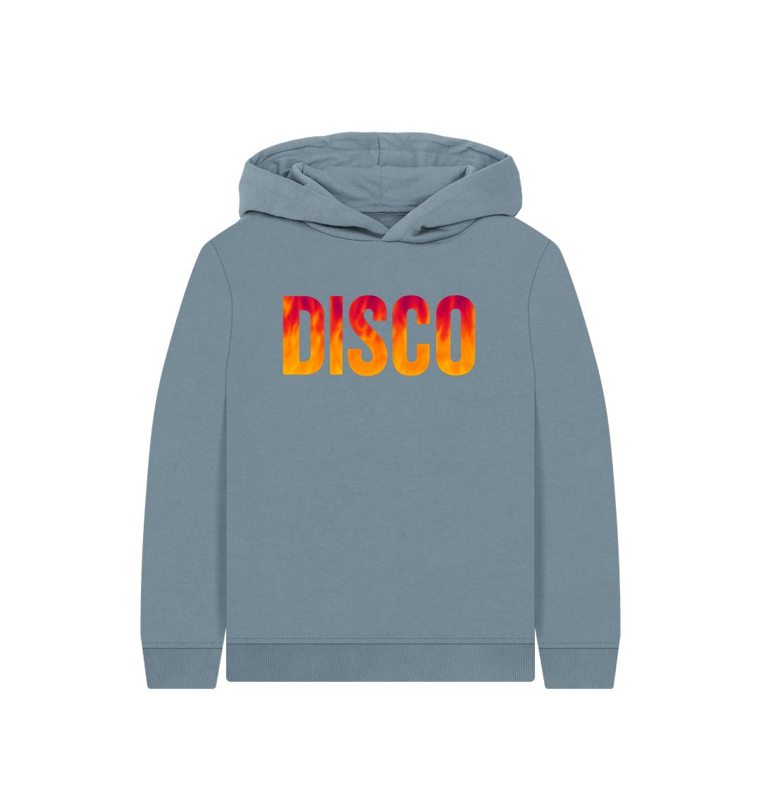 Stone Blue Printed Kids Hoodie