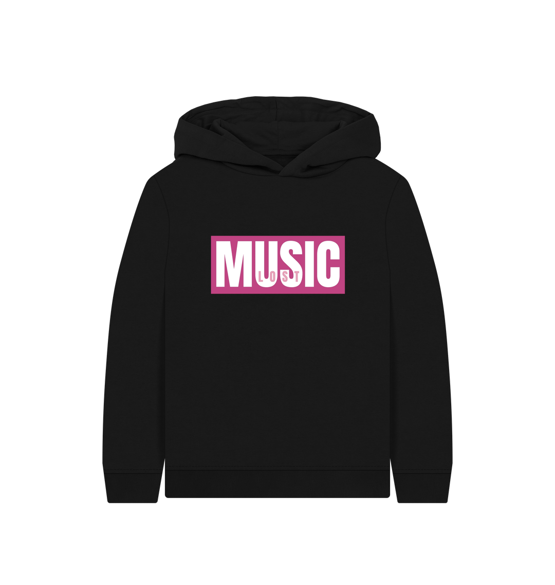 Black Printed Kids Hoodie
