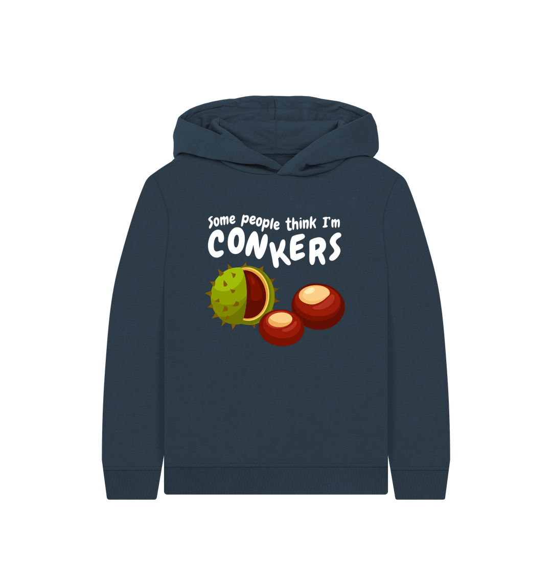 Navy Blue Printed Kids Hoodie Front
