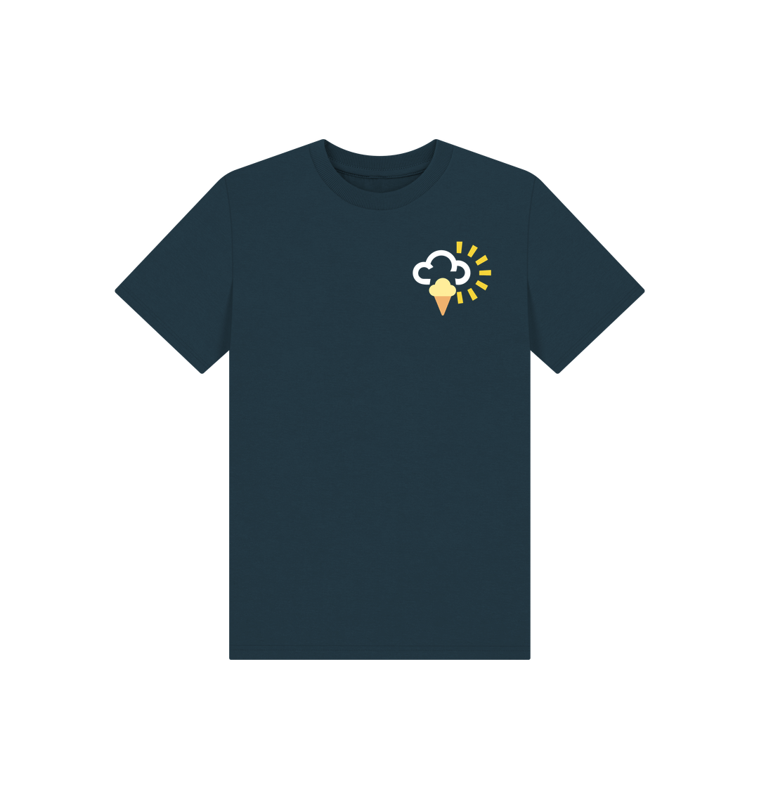 Denim Blue Printed Kids T-Shirt Front