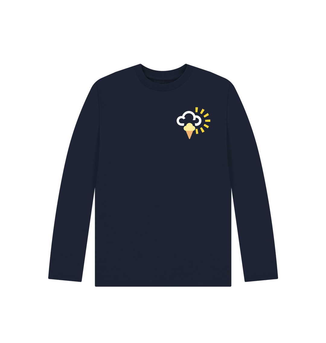 Navy Blue Printed Kids T-Shirt Front