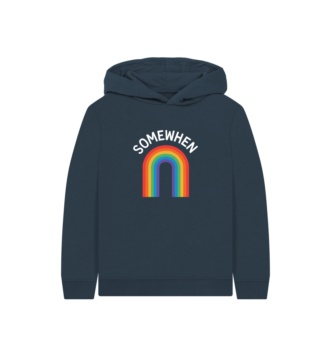 Navy Blue Printed Kids Hoodie