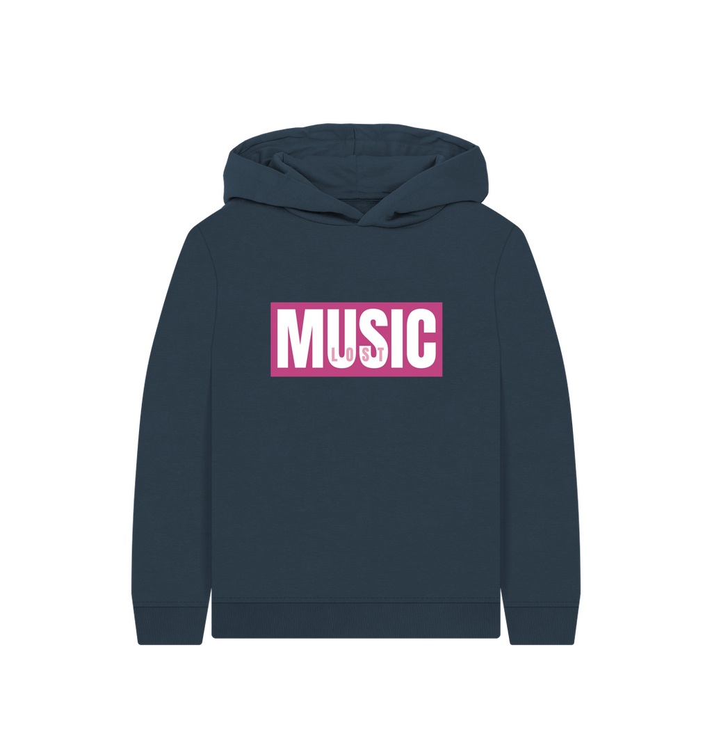 Navy Blue Printed Kids Hoodie