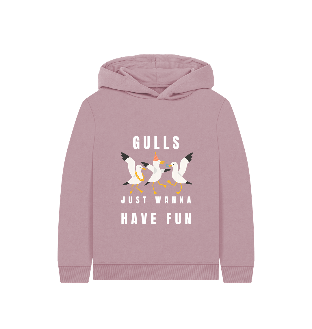 Mauve Printed Kids Hoodie