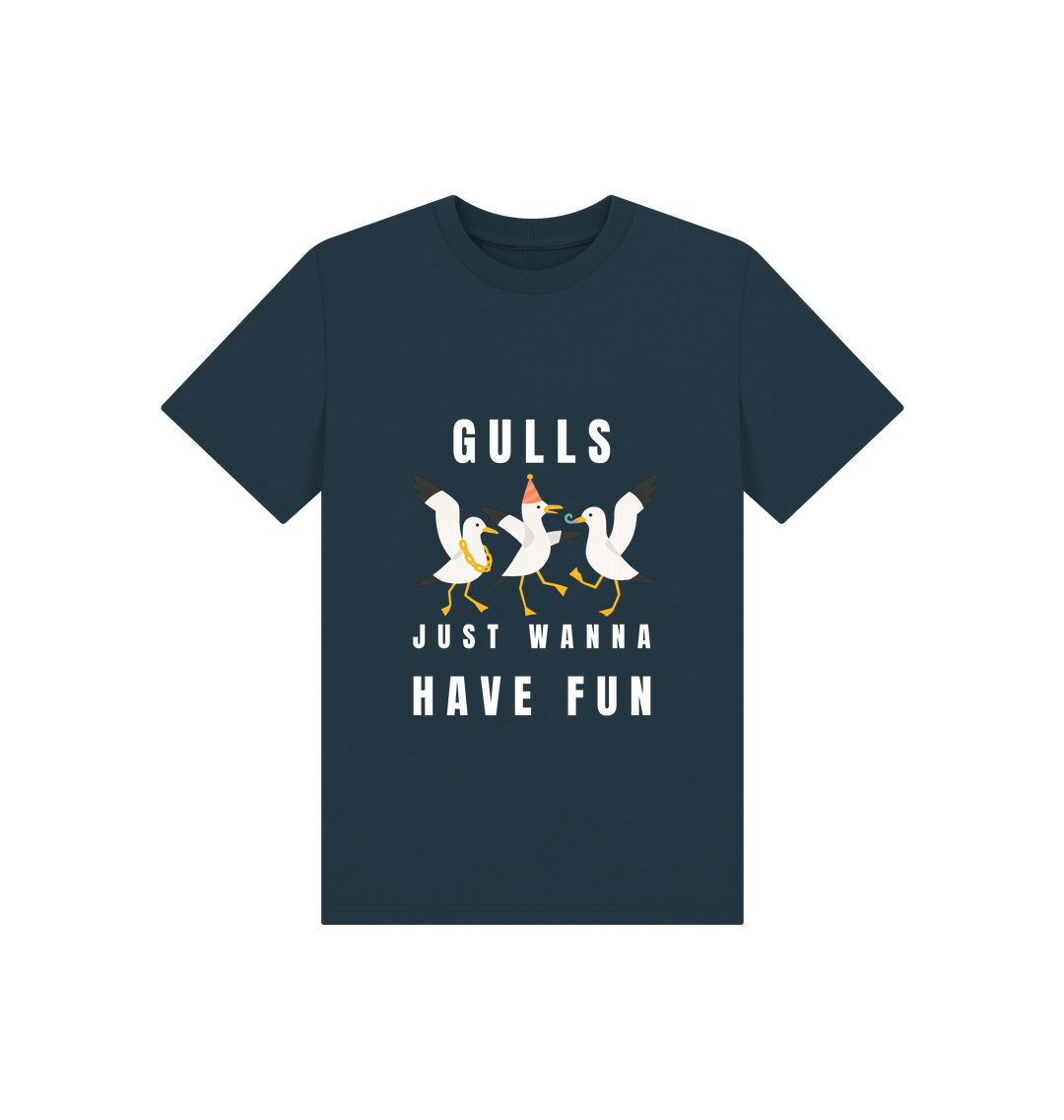 Denim Blue Printed Kids T-Shirt