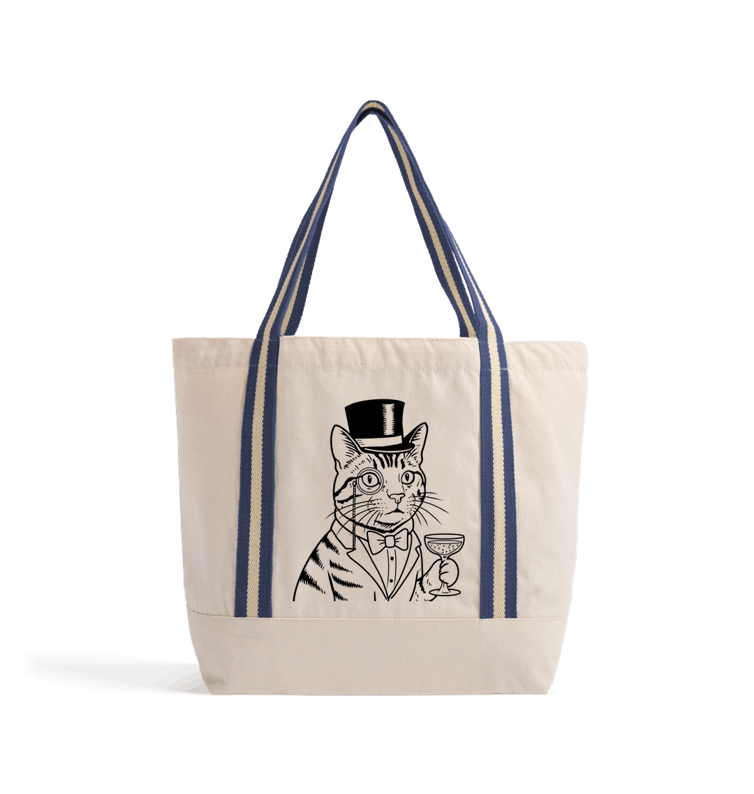 Natural/French Navy Heat Transfer Bag
