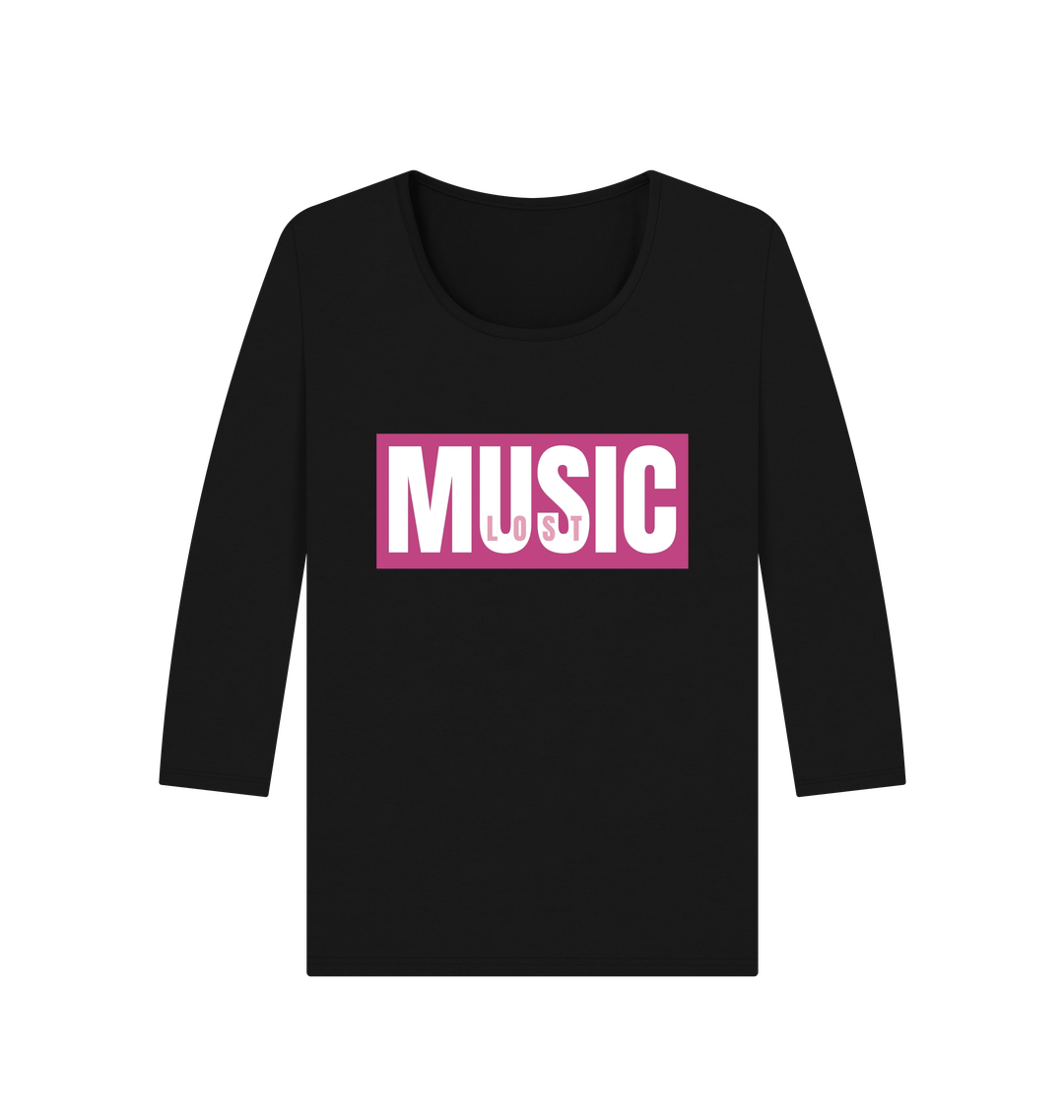 Black Printed Long Sleeve T Shirt