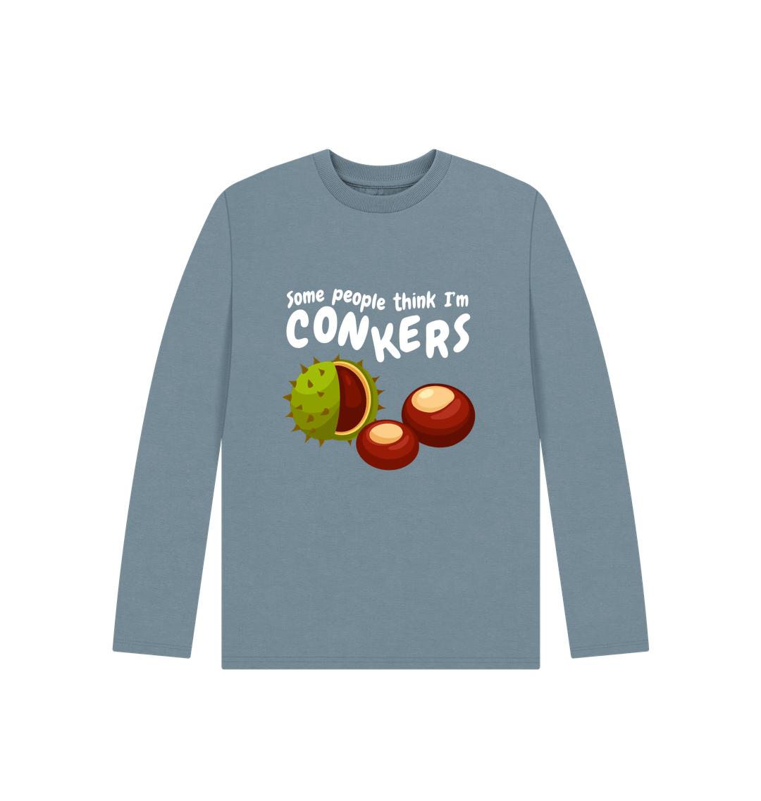 Stone Blue Printed Kids T-Shirt Front