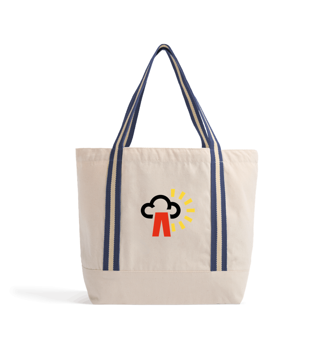 Natural/French Navy Heat Transfer Bag