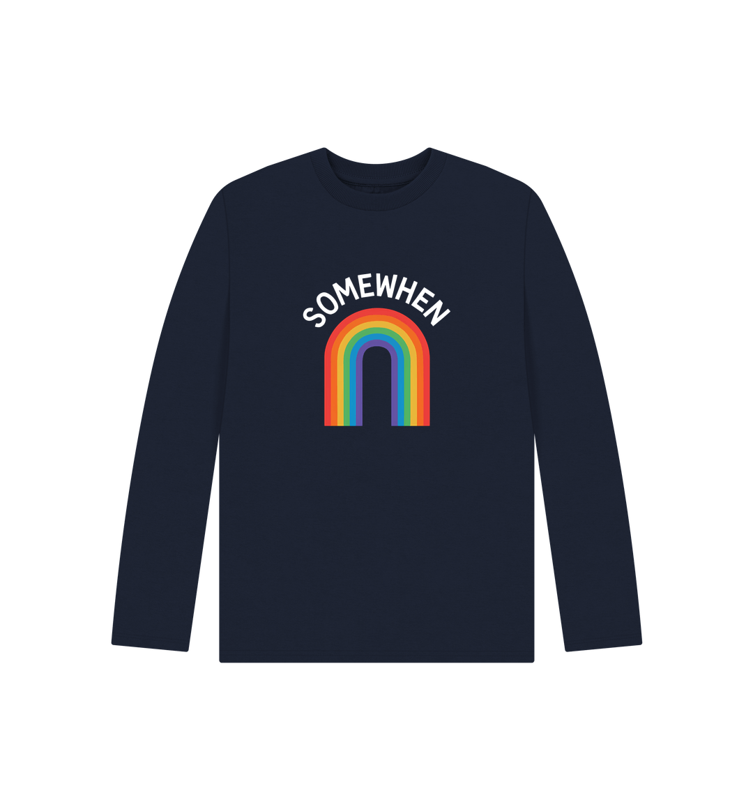 Navy Blue Printed Kids T-Shirt