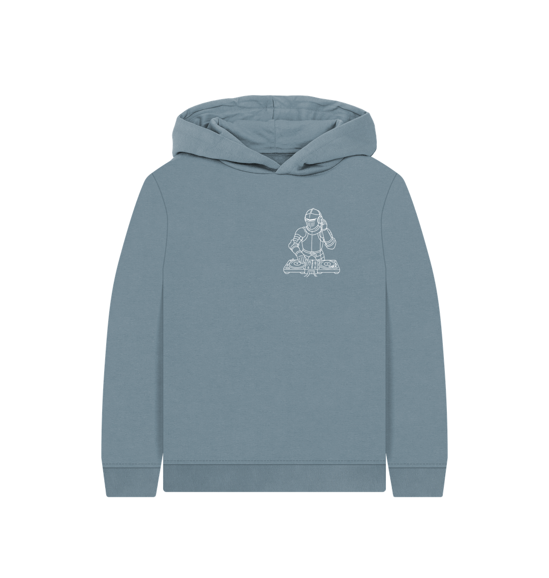 Stone Blue Printed Kids Hoodie