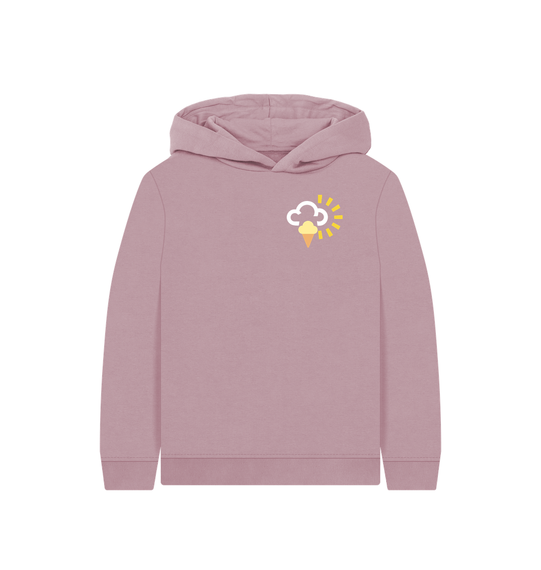 Mauve Printed Kids Hoodie Front