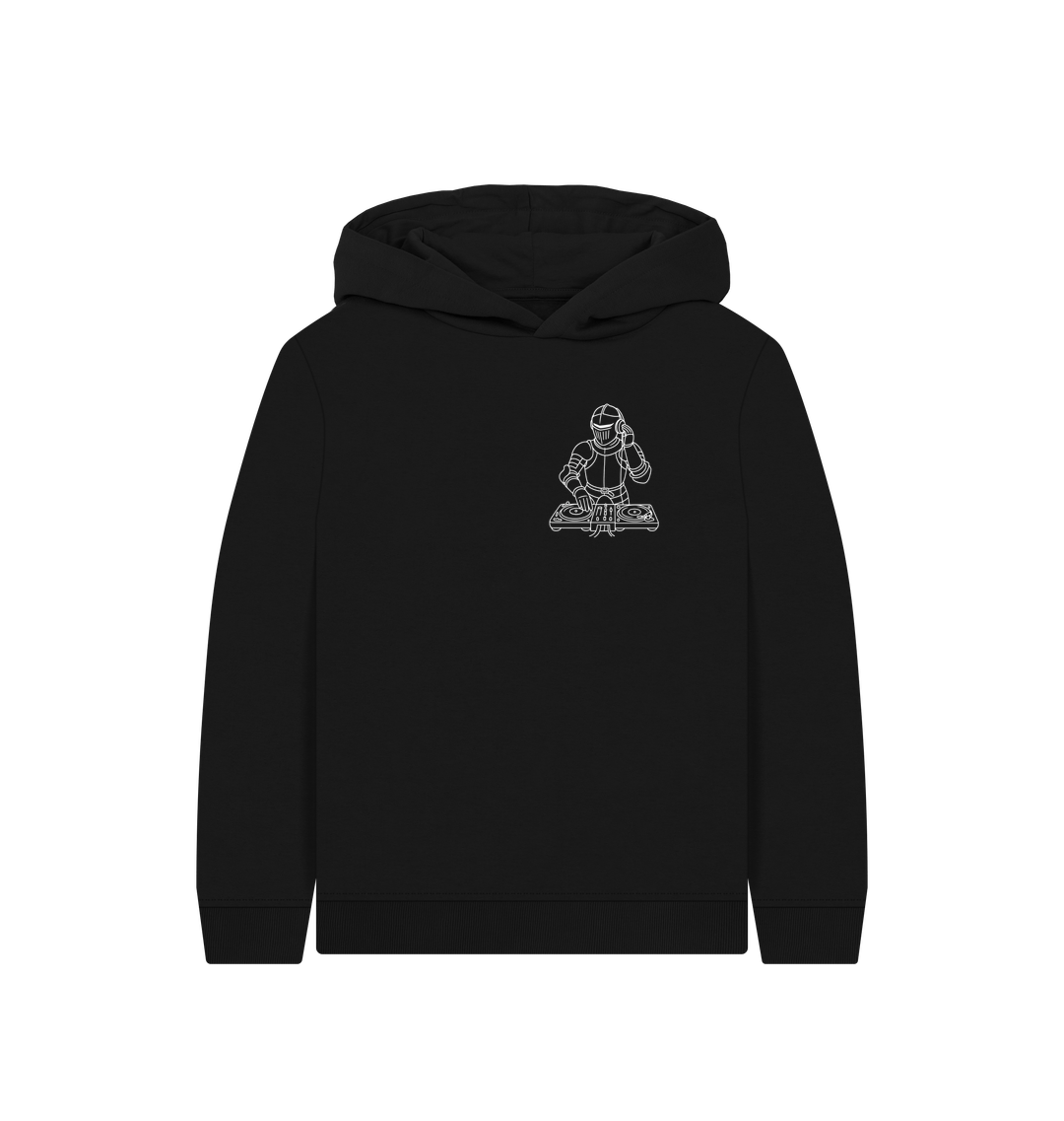 Black Printed Kids Hoodie