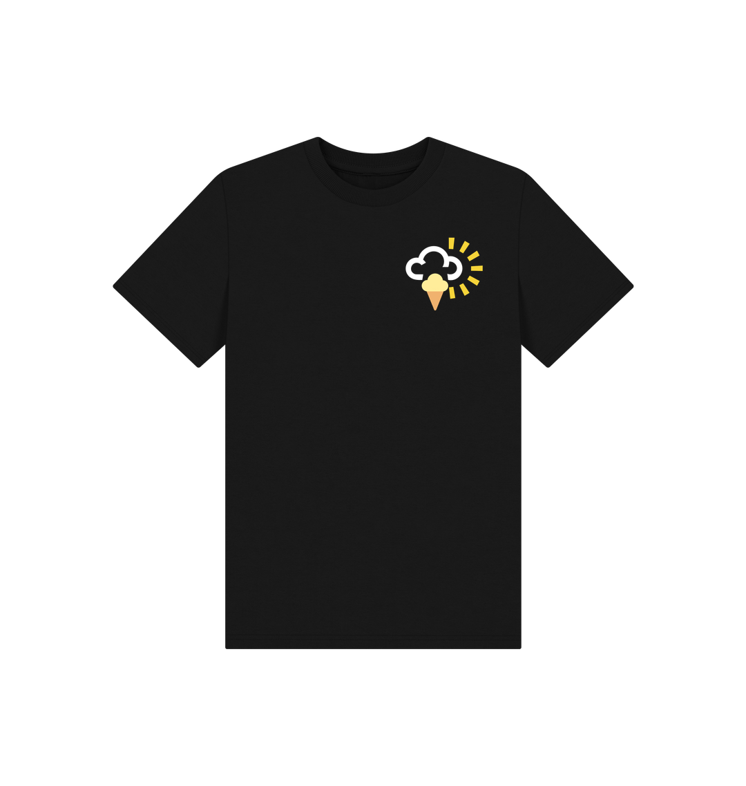 Black Printed Kids T-Shirt Front