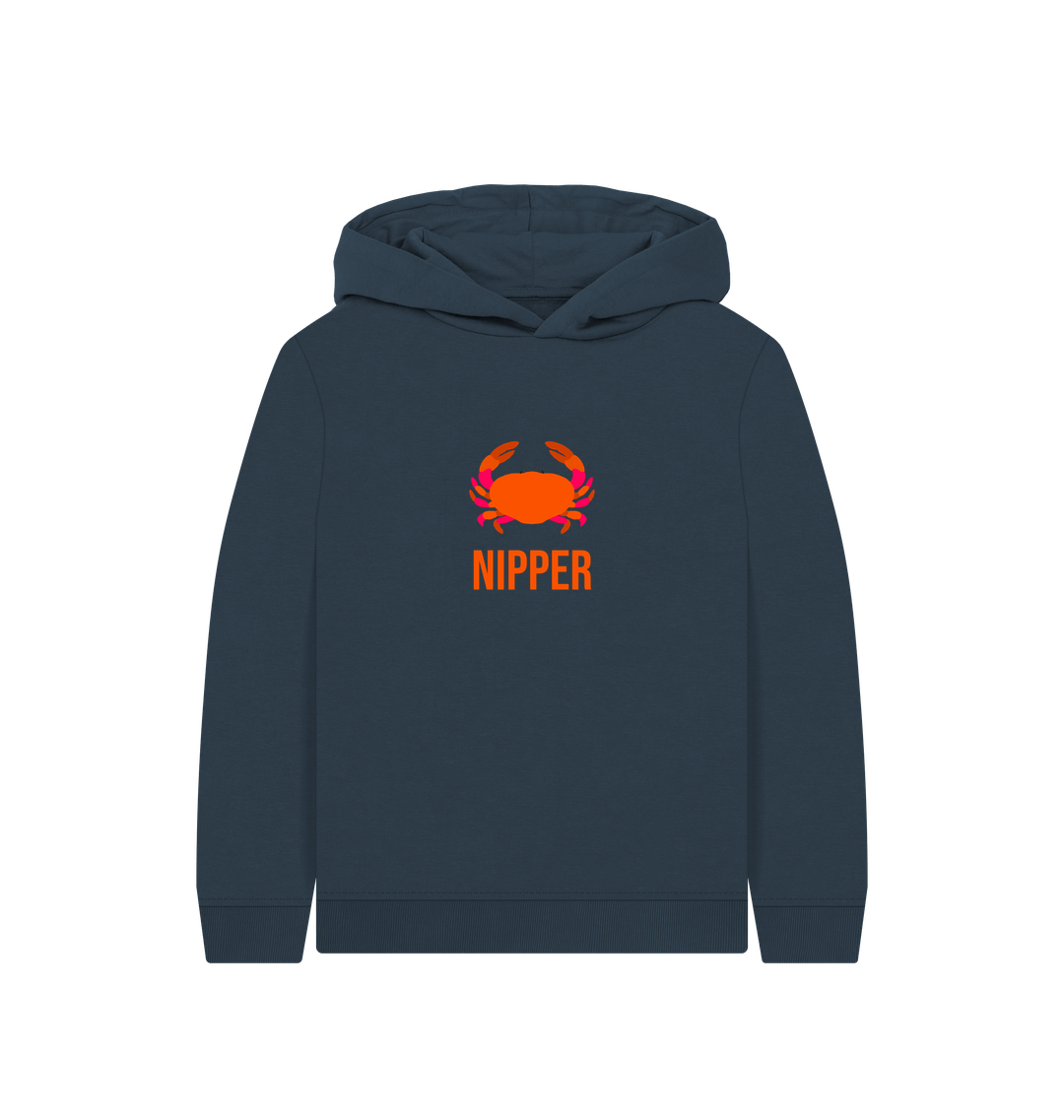 Navy Blue Printed Kids Hoodie