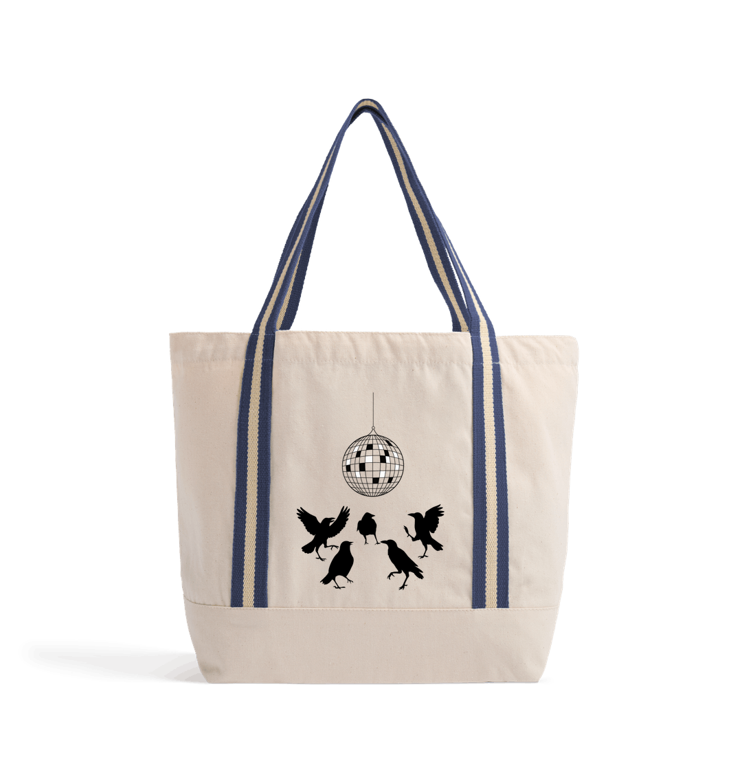 Natural/French Navy Heat Transfer Bag