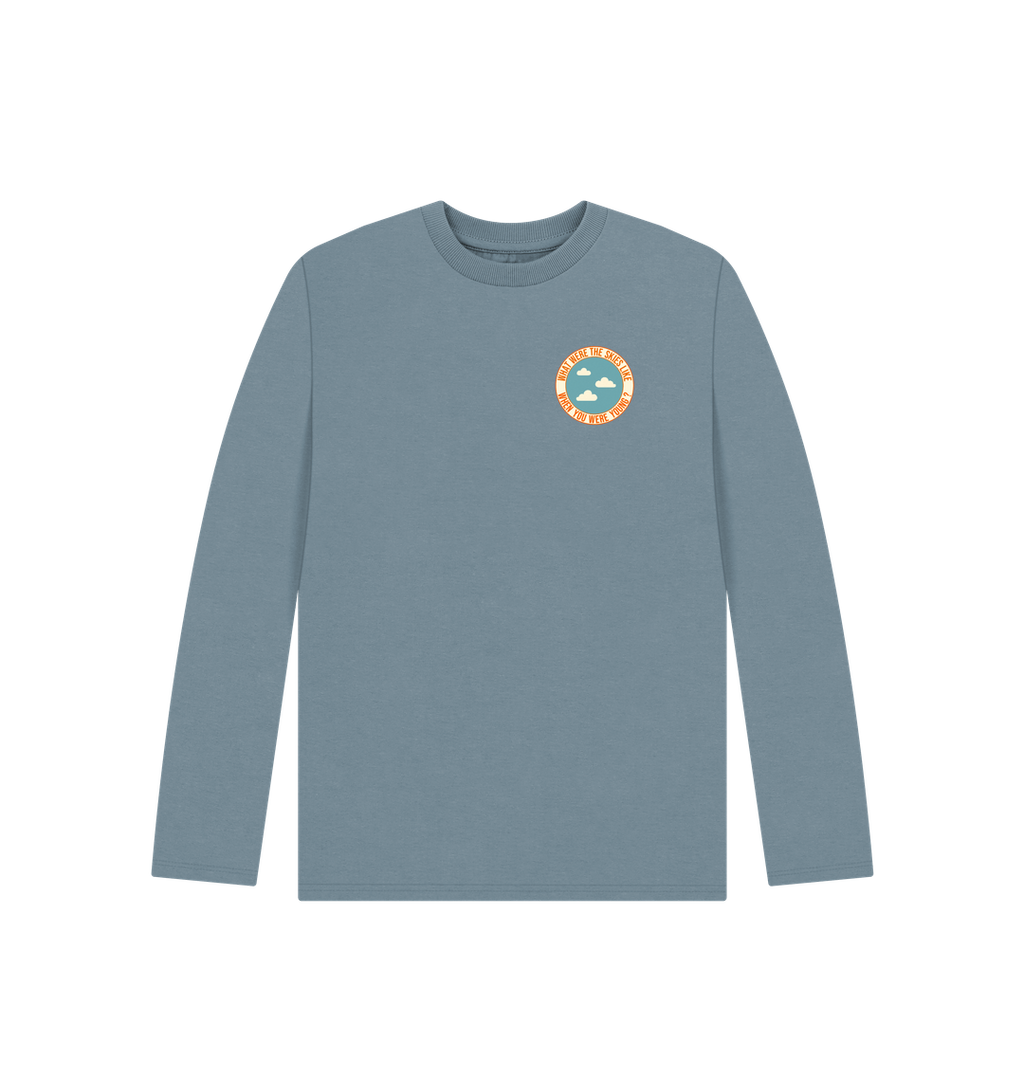 Stone Blue Printed Kids T-Shirt