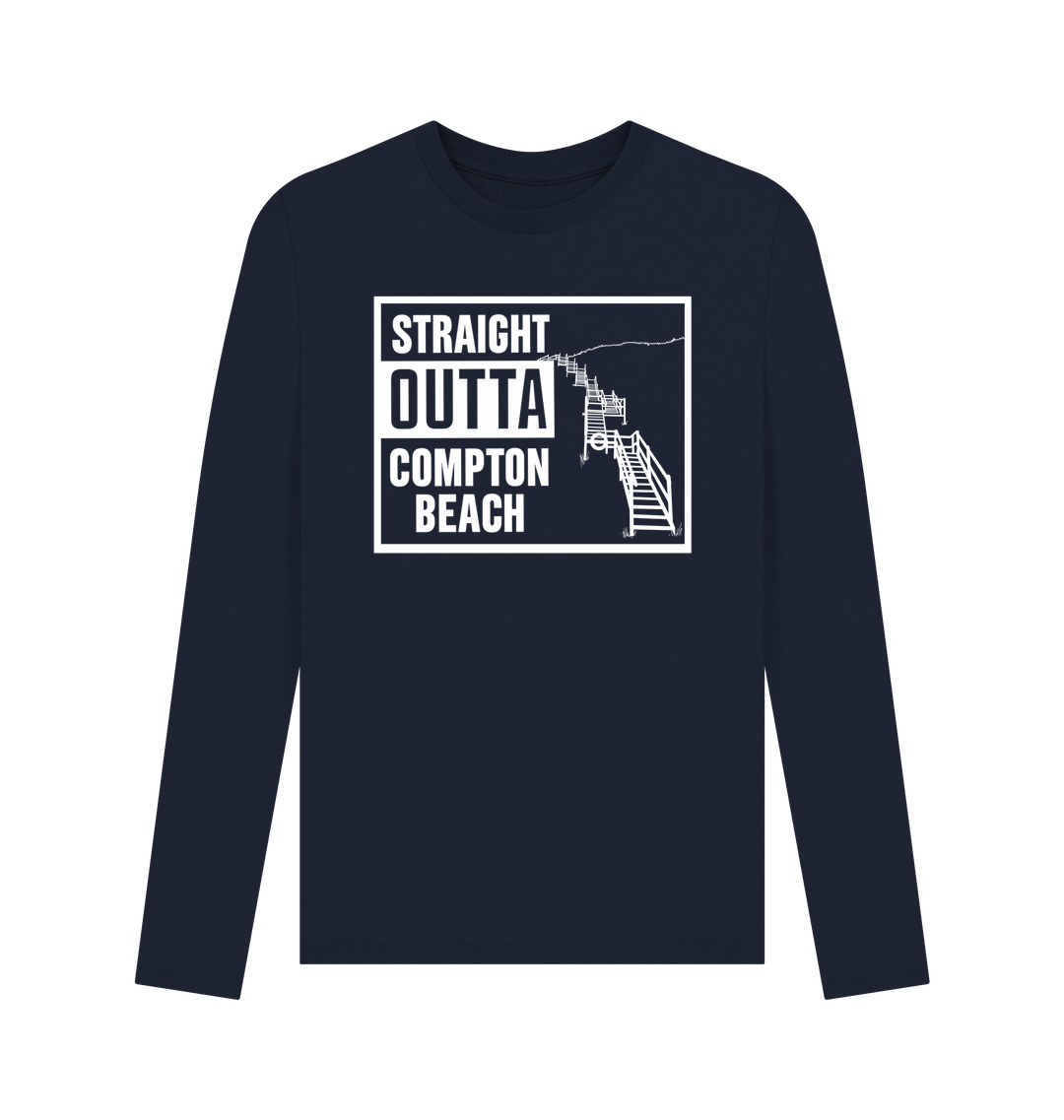 Navy Blue Printed Long Sleeve T Shirt
