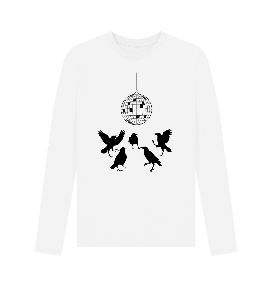White Printed Long Sleeve T Shirt