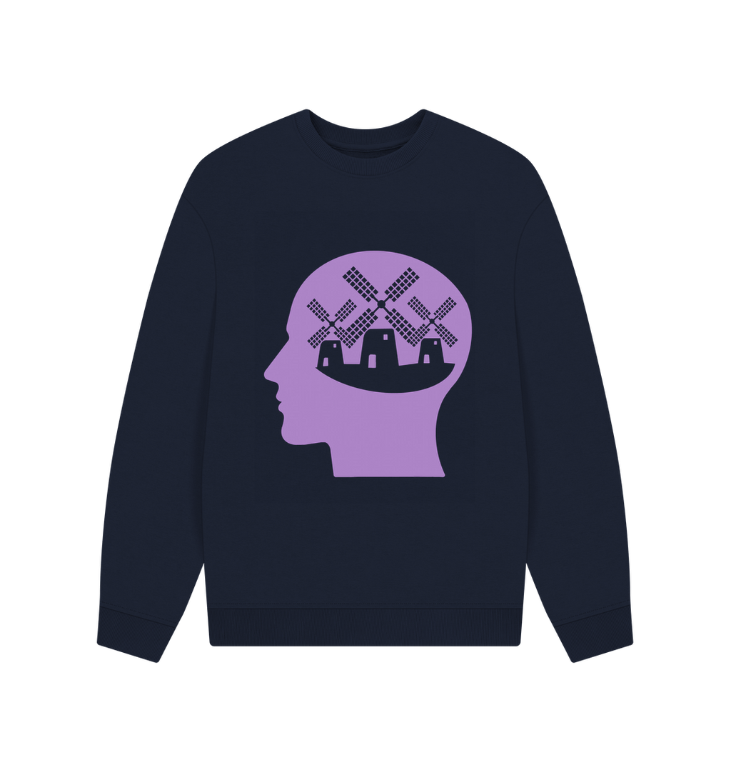 Navy Blue Printed Sweater