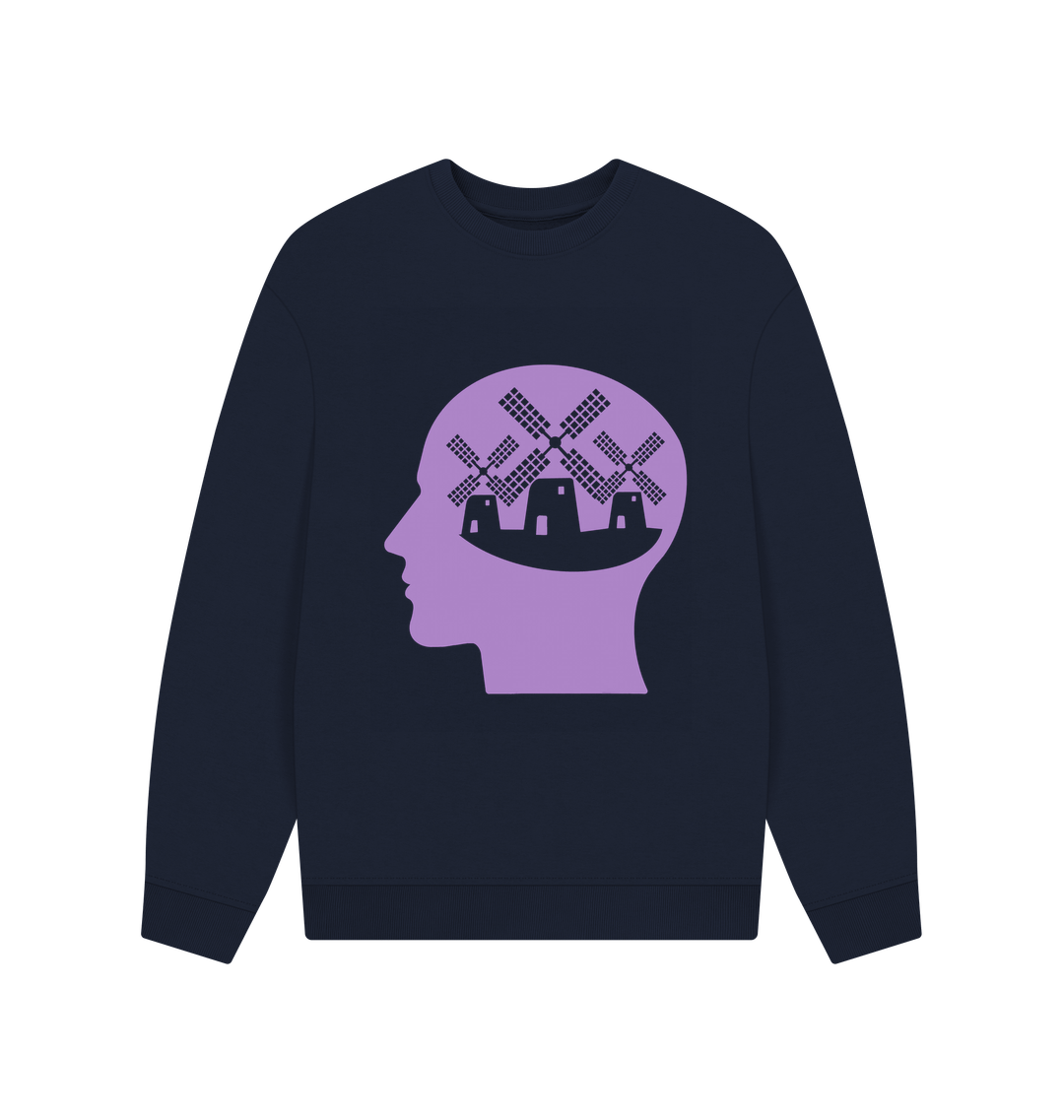 Navy Blue Printed Sweater