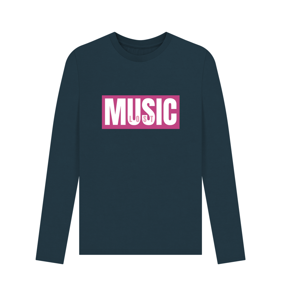 Denim Blue Printed Long Sleeve T Shirt