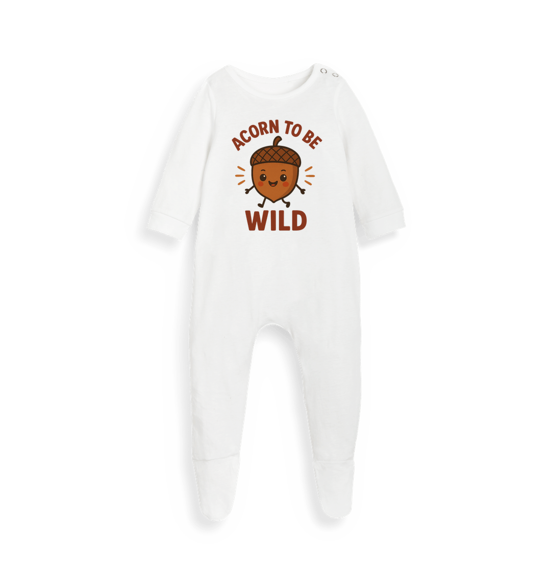 White Printed baby grow Front