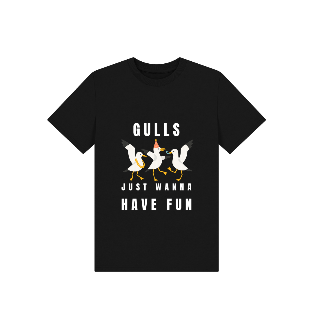 Black Printed Kids T-Shirt