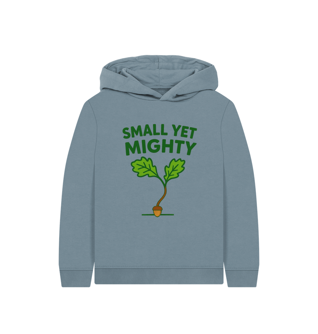 Stone Blue Printed Kids Hoodie Front