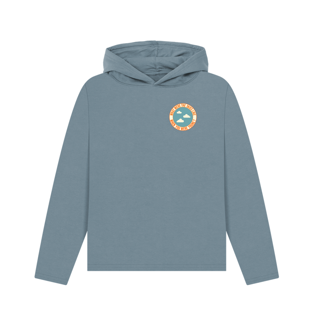 Stone Blue Printed Hoody