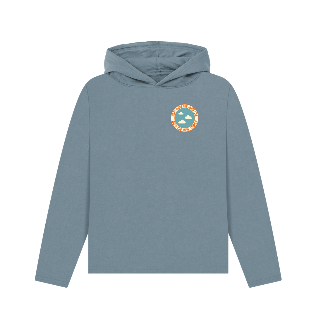 Stone Blue Printed Hoody