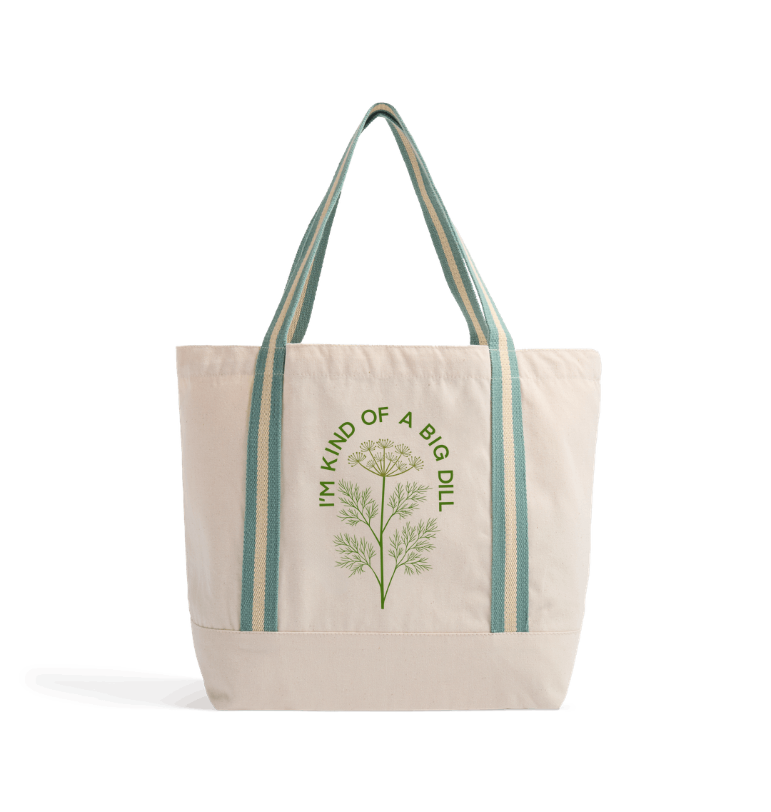 Natural/Sage Green Heat Transfer Bag Front