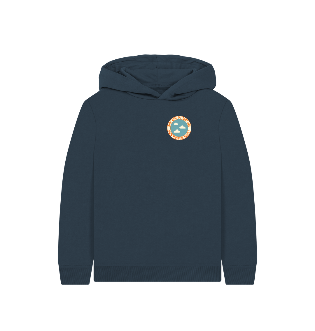 Navy Blue Printed Kids Hoodie
