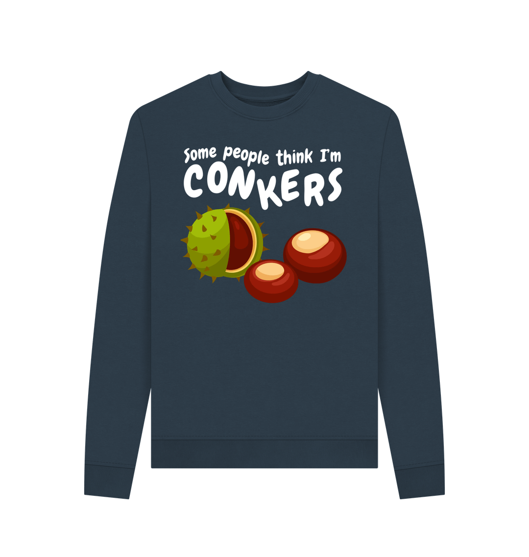 Navy Blue Printed Sweater Front