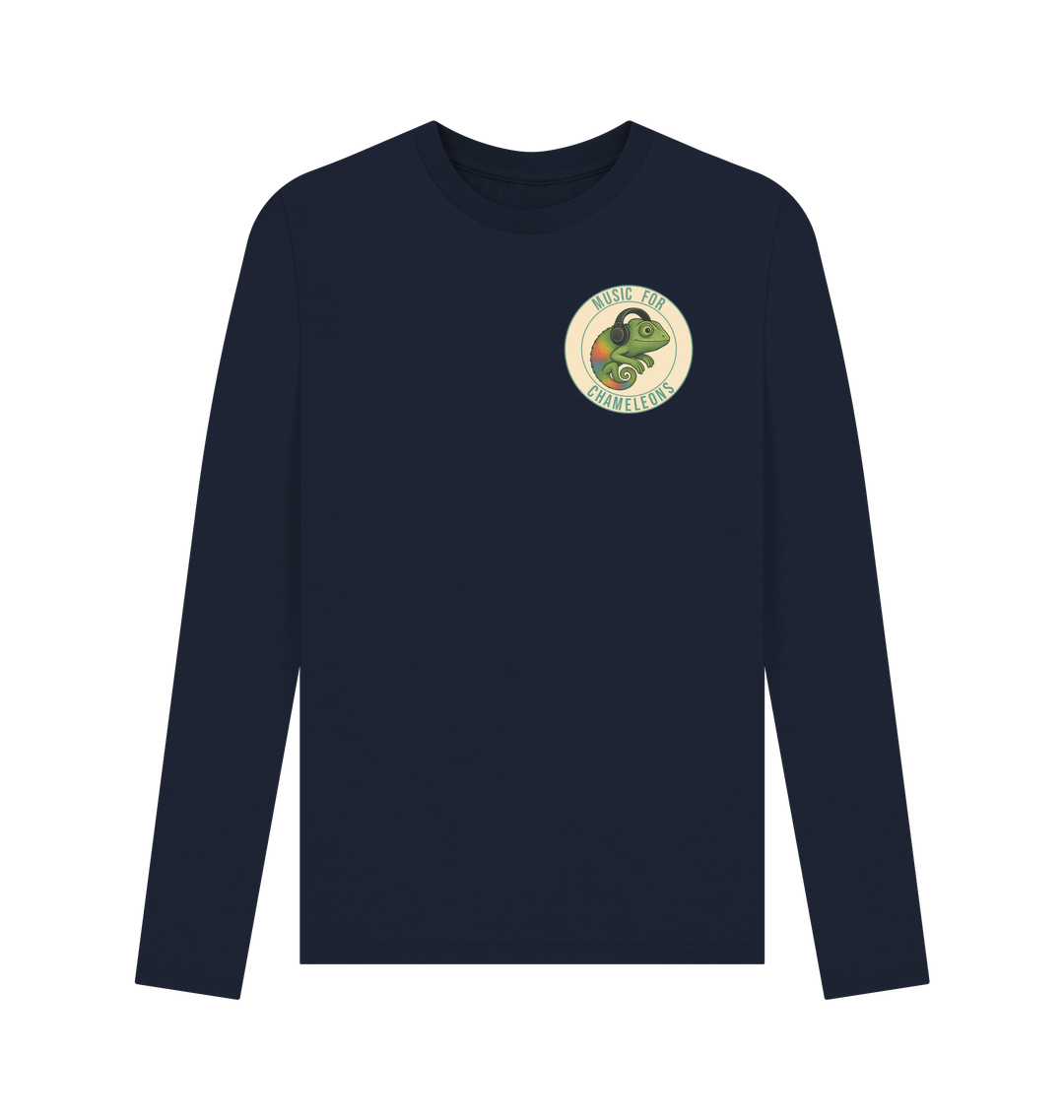 Navy Blue Printed Long Sleeve T Shirt